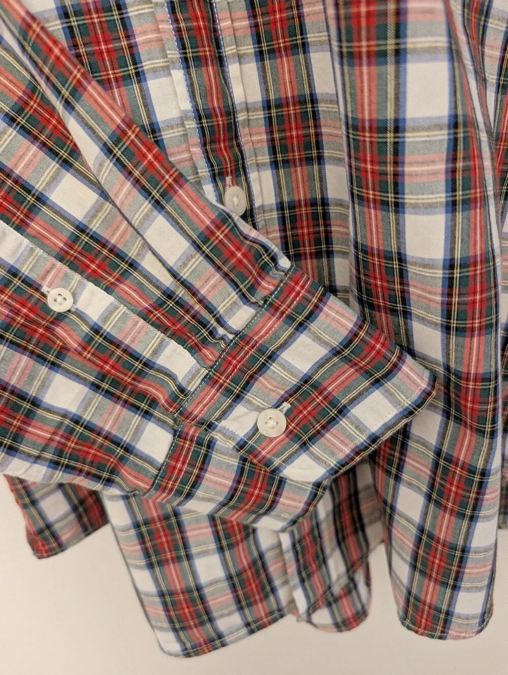 J.CREW Slim Tartan Plaid Shirt Button Down Unisex Poplin Blue Red White Green